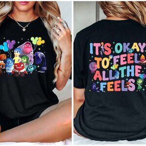 Inside Out It's Okay To Feel All The Feels Shirt, Mental Health Shirt 2 Sided 86